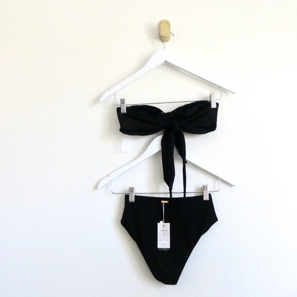 NEW! Kenny Flowers Mykonos Soft Eco Luxe Ribbed Bandeau Bikini Top & Bottom SZ S - Picture 9 of 14